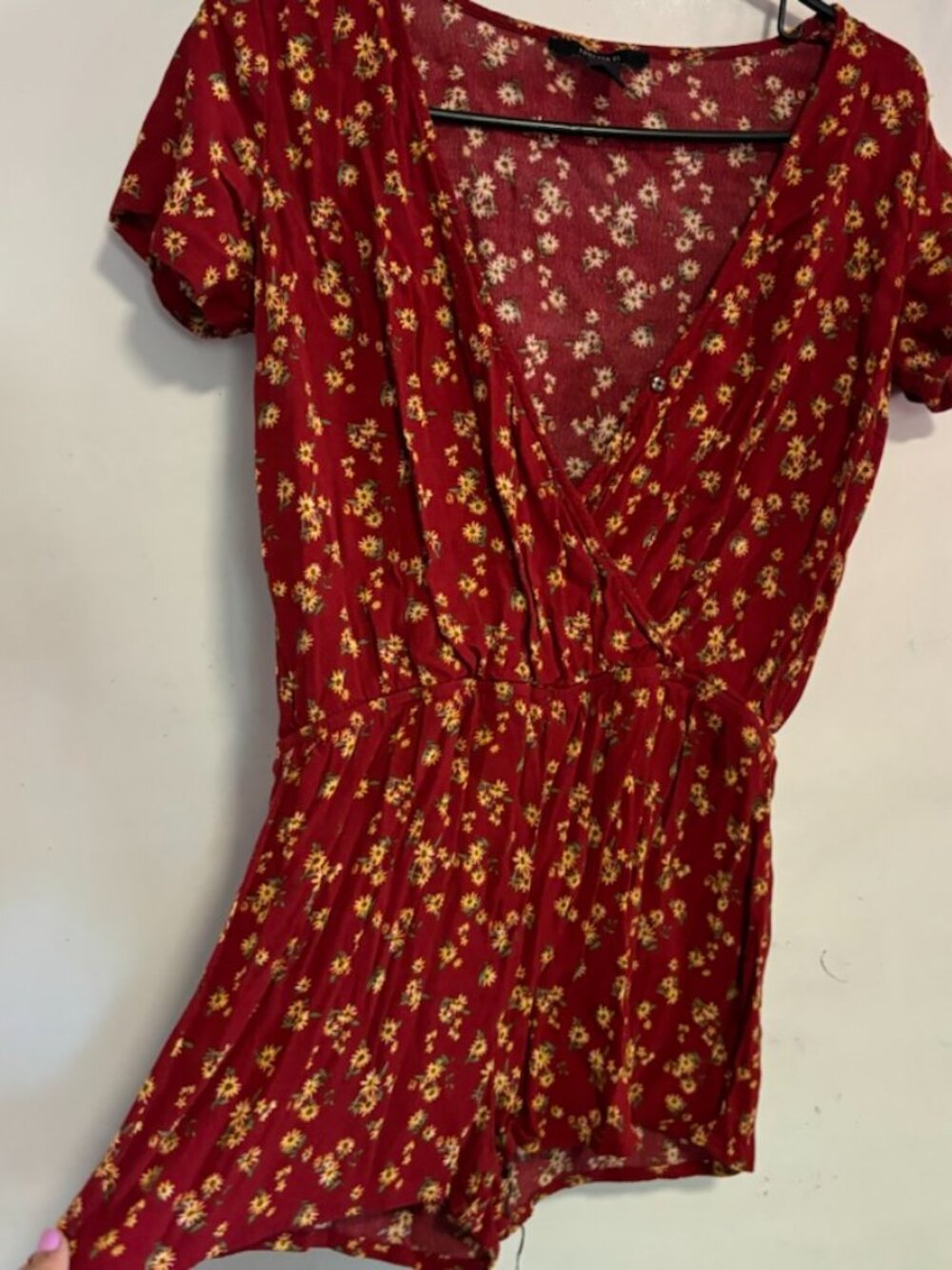 Red and Yellow Floral Romper